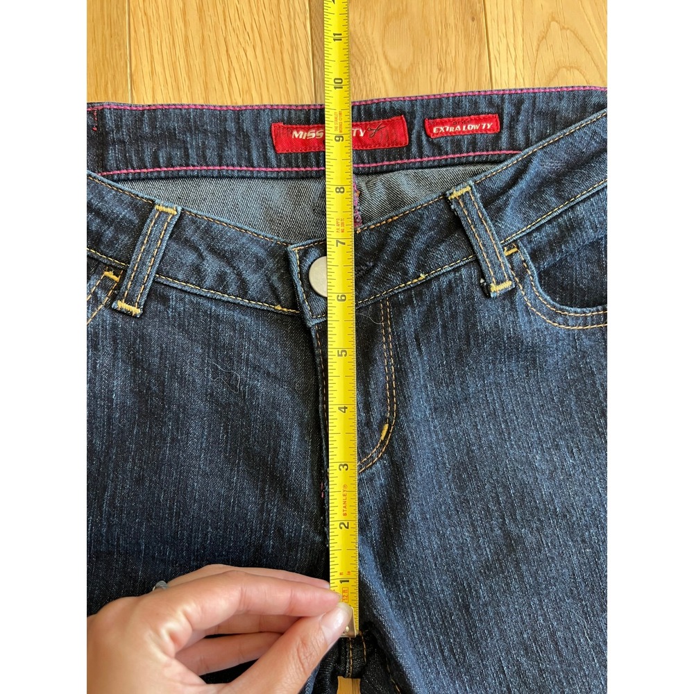 Vintage Y2K Miss Sixty Extra Low Rise Bootcut Denim Jeans Dark Wash Womens 28x32 - Picture 4 of 10